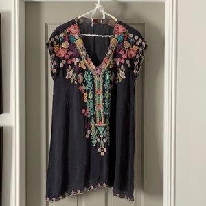 Johnny Was Embroidered Tunic Top